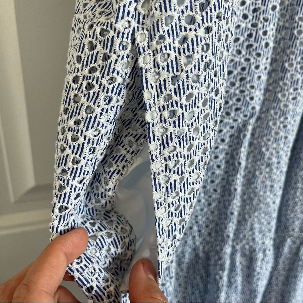 Everlane Blue and White Midi Dress - Picture 3 of 6